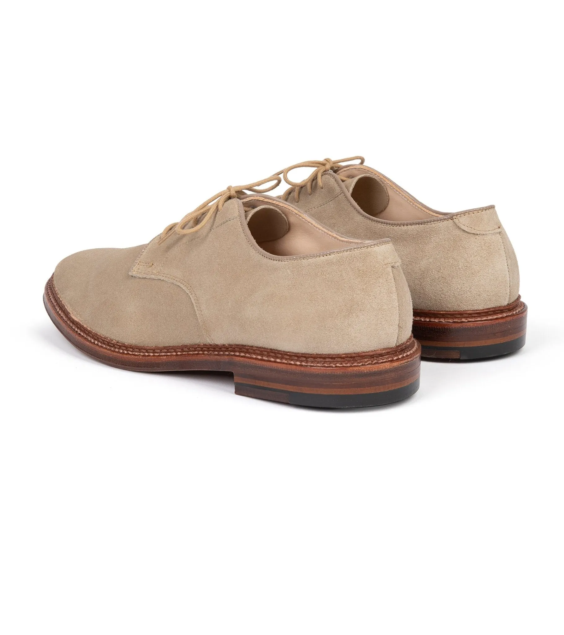 Alden Unlined Suede Plain Toe Blucher Shoe: Milkshake 29333F