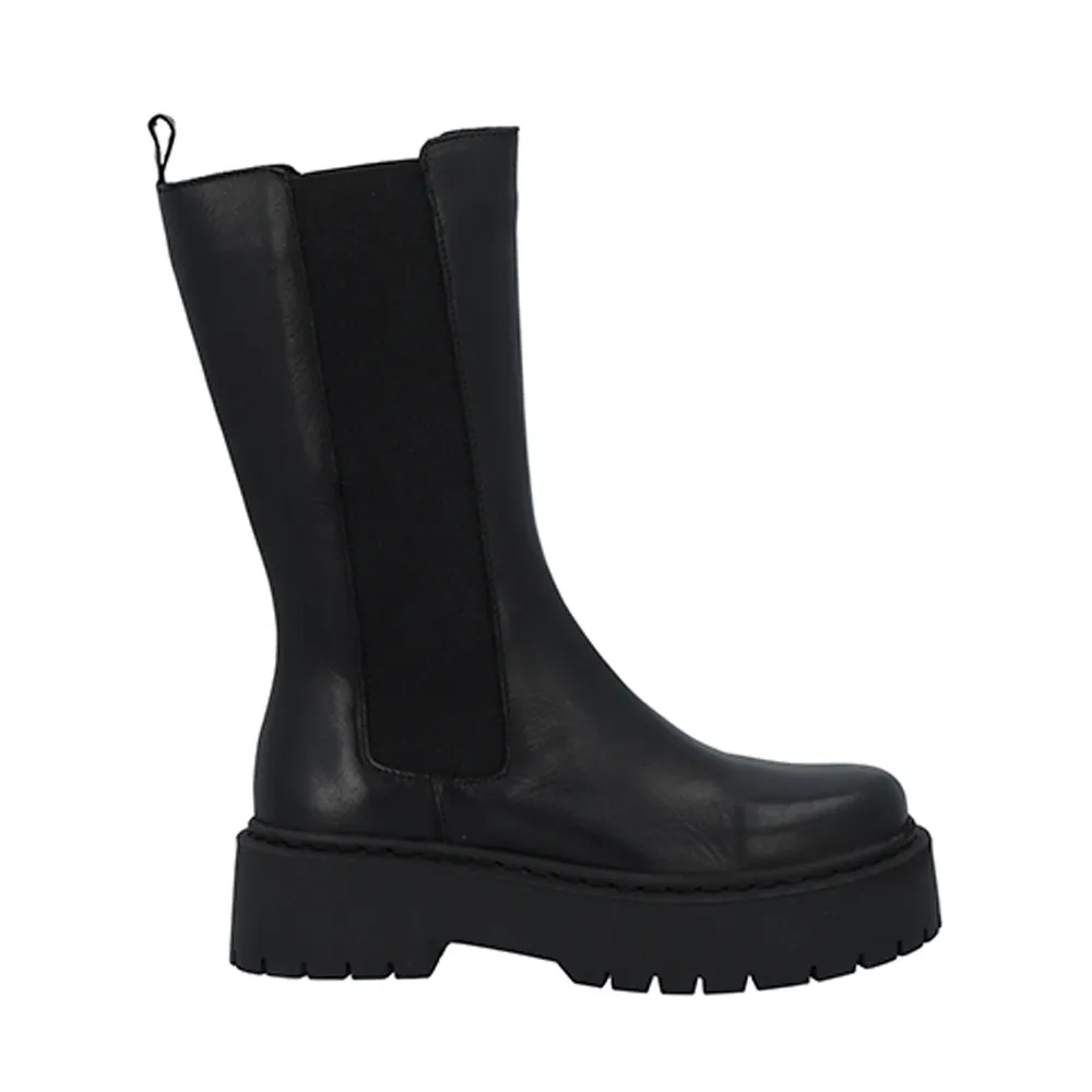 Biadeb Black Warm Leather Boots