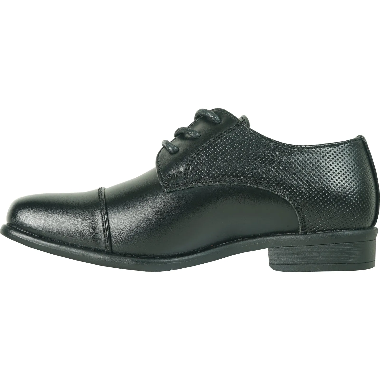 BRAVO Boy Dress Shoe KING-6KID Oxford Shoe School Uniform Black