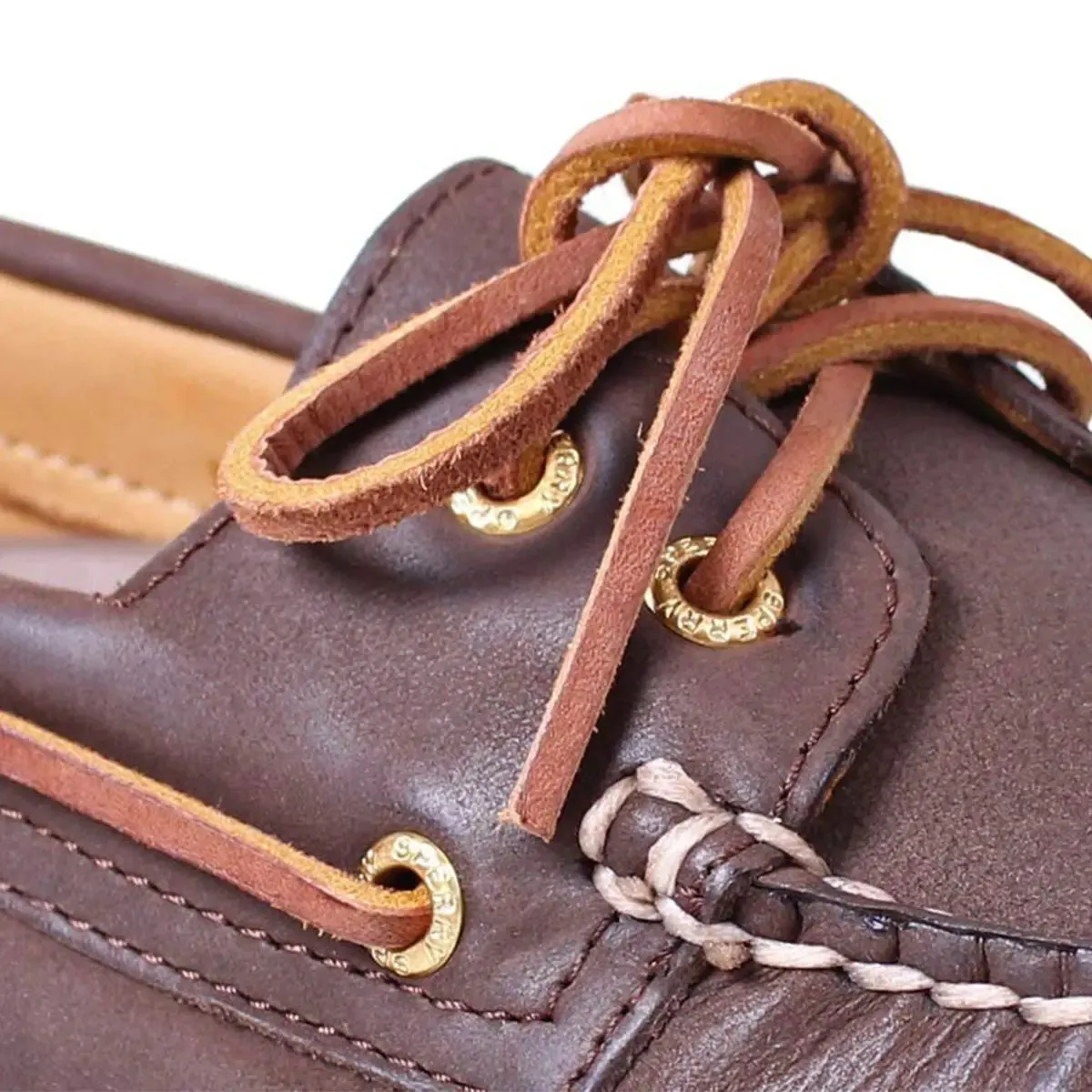 Brown Leather Gold Cup Boat Shoe