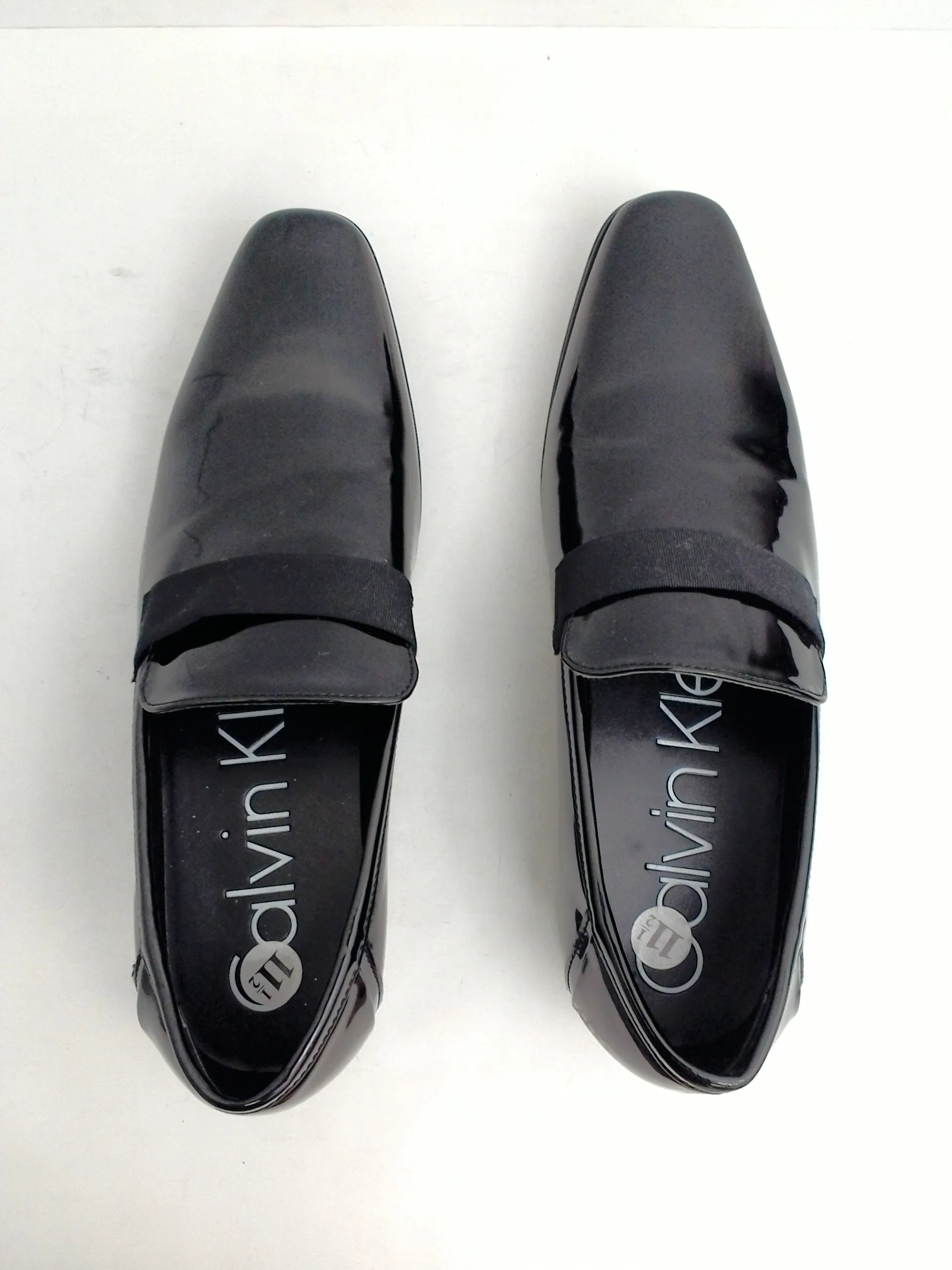 Calvin klein Men's Bernard Tuxedo Dress Shoes, Slip-On Loafers, Black Size 11.5 M