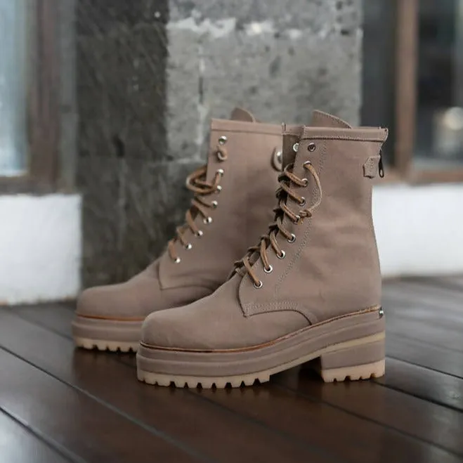 Canva combat boots