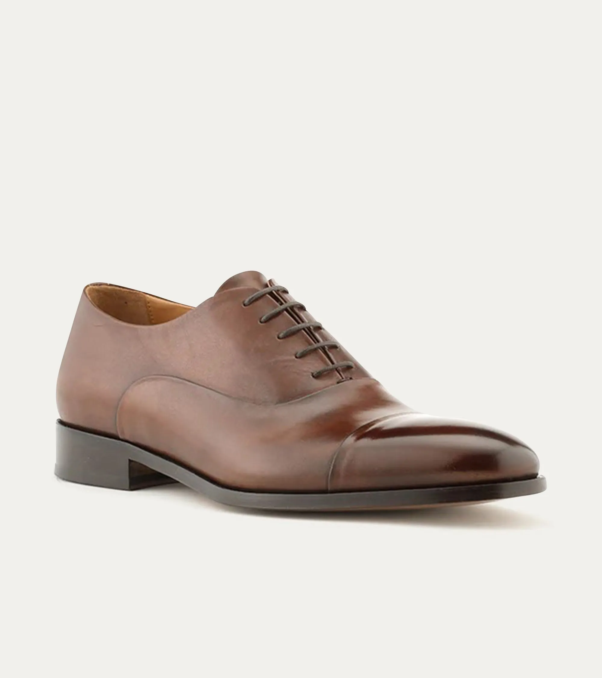 Cap Toe Oxford Brown Antique Leather