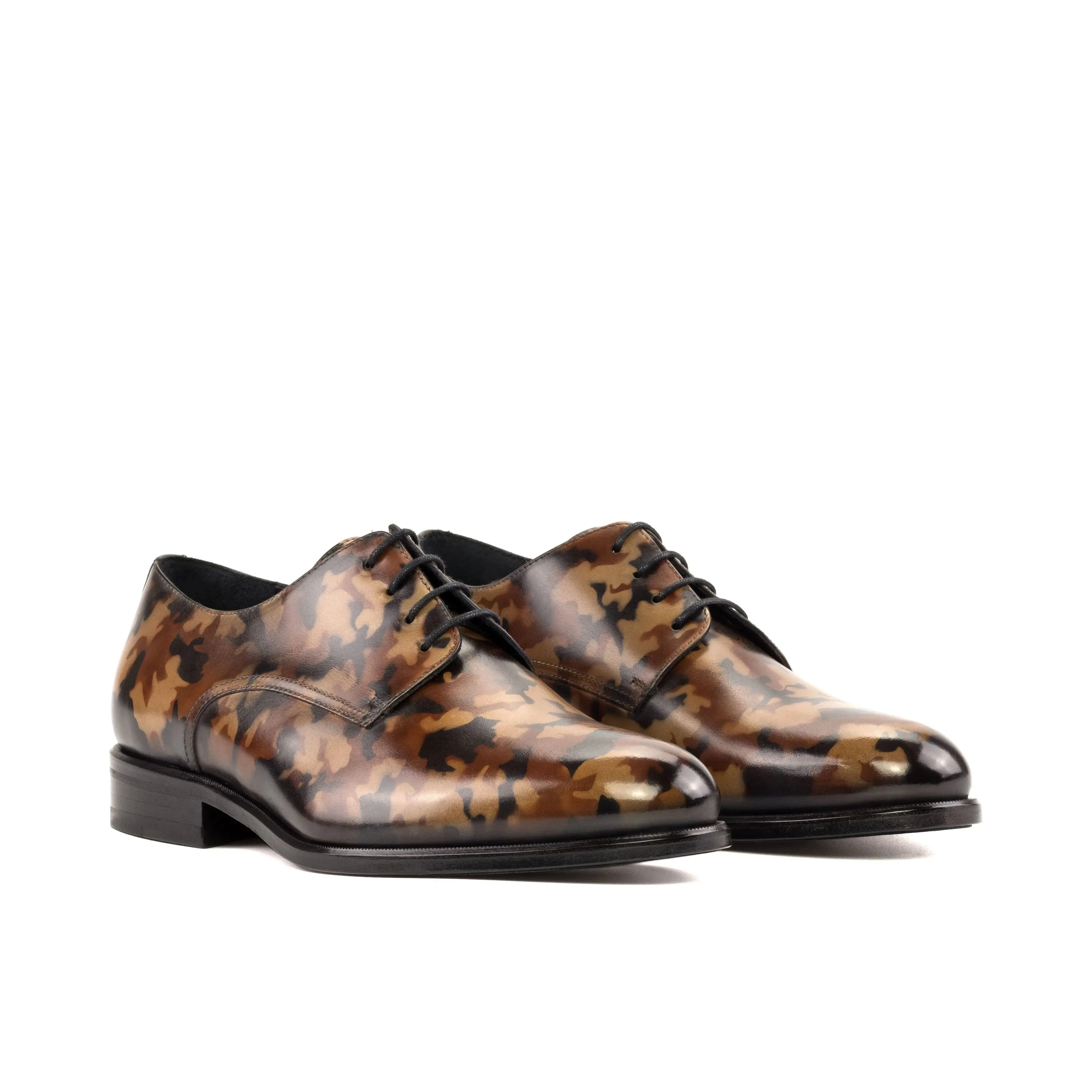 DapperFam Vero in Brown Men's Hand-Painted Patina Derby