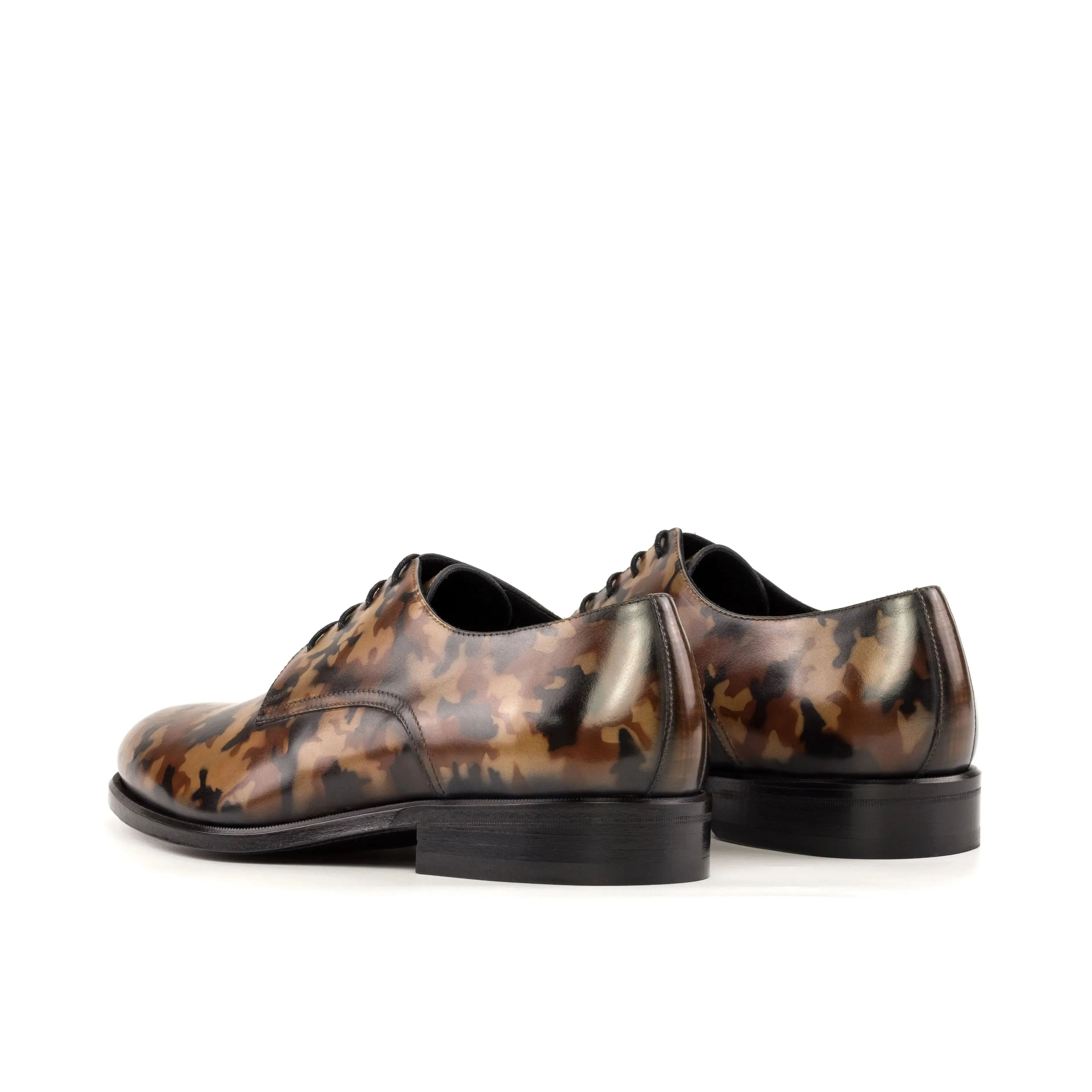 DapperFam Vero in Brown Men's Hand-Painted Patina Derby