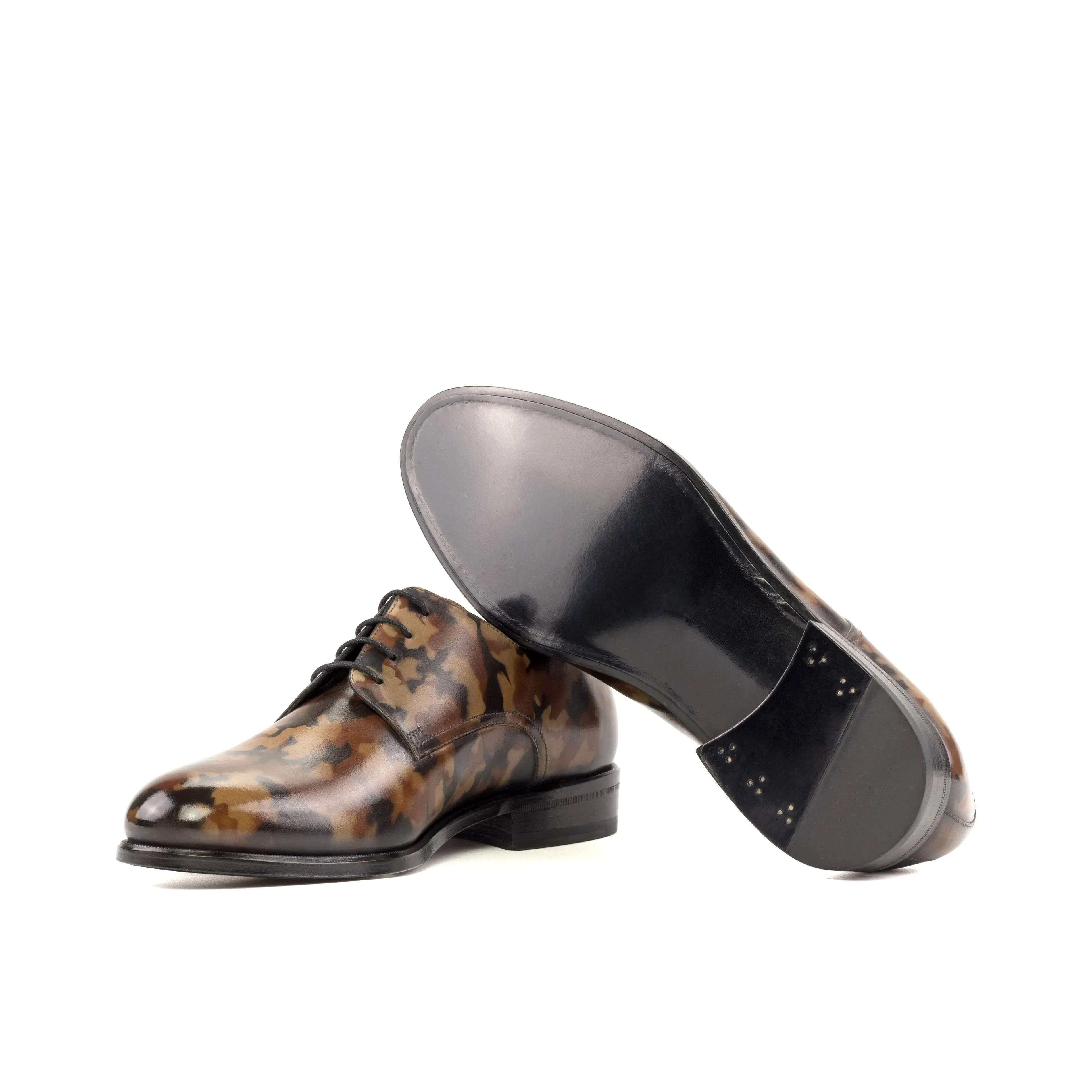 DapperFam Vero in Brown Men's Hand-Painted Patina Derby