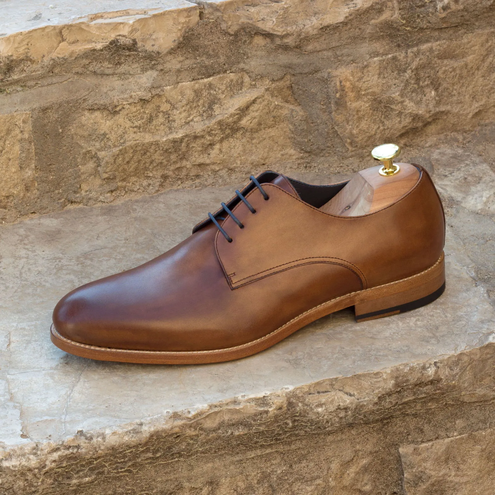 DapperFam Vero in Med Brown Men's Lux Suede & Italian Leather Derby