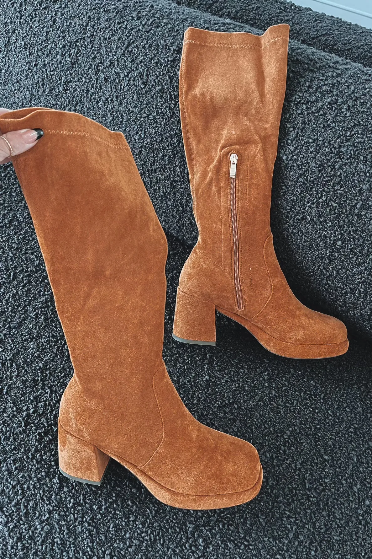 DEAL Sound Of The Season Suede Block Heel Boot