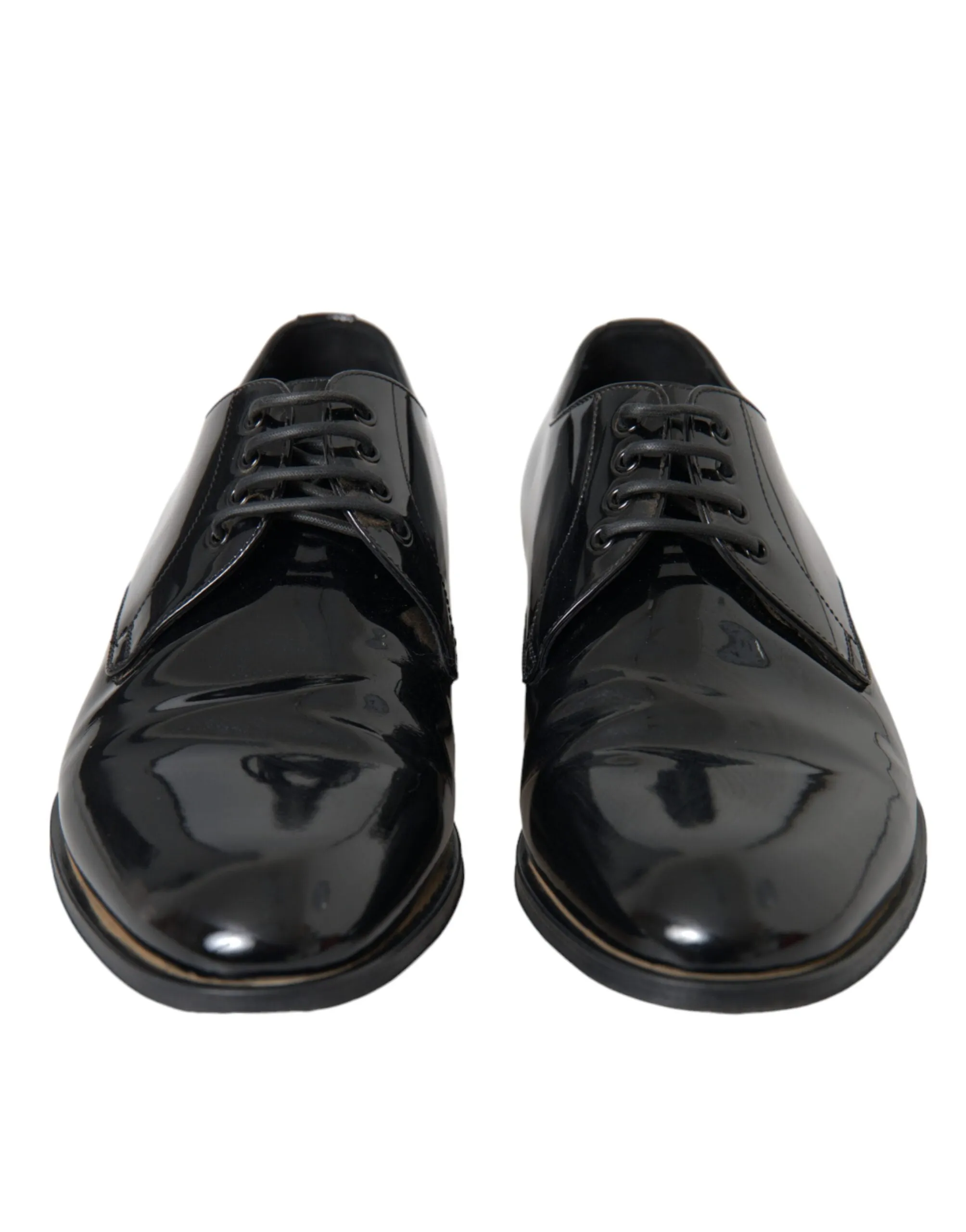 Dolce & Gabbana Black Patent Leather Derby Formal Dress Shoes