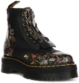 Dr Martens Sinclair Decaye In Black Flower For Women