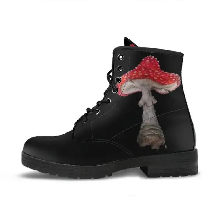 European And American Personality 3D Tuya Mushroom Pattern Lace-up Martin Boots