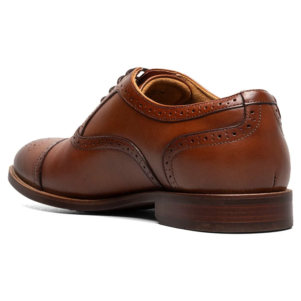 Florsheim Rucci Cap Toe Balmoral Cognac Laced Oxford Shoes