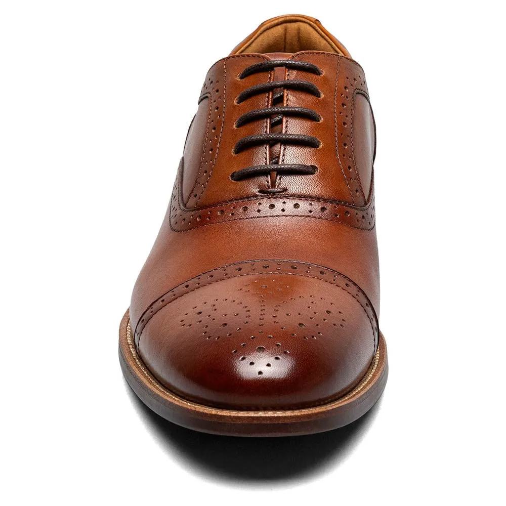 Florsheim Rucci Cap Toe Balmoral Cognac Laced Oxford Shoes