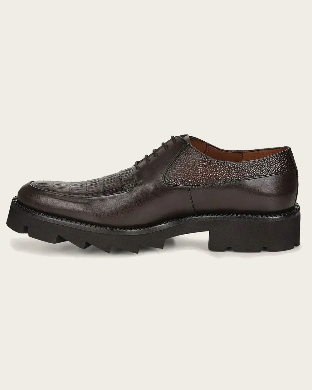 Formal brown exotic shoe