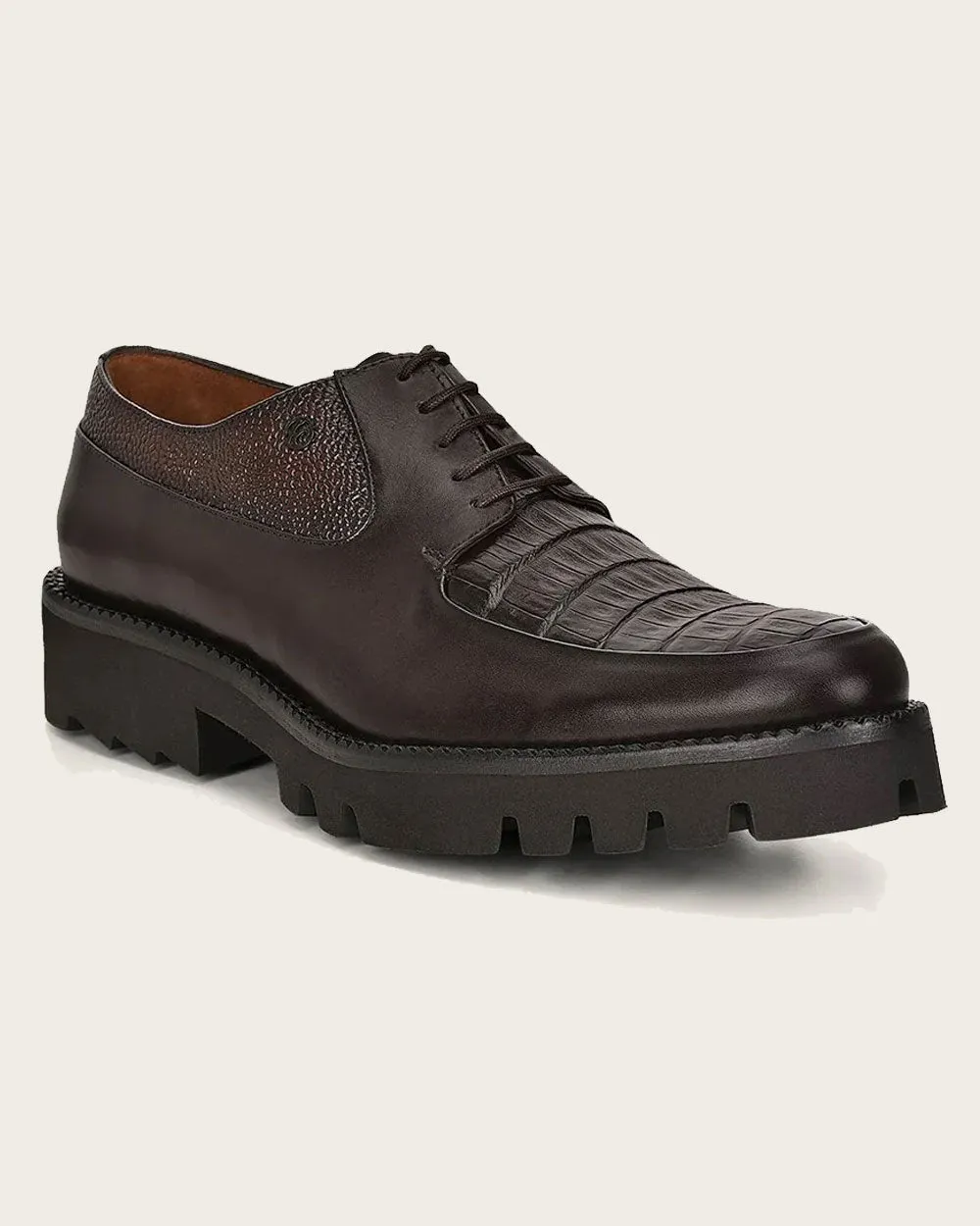 Formal brown exotic shoe