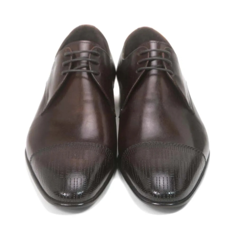 Golden Pass Men's Brown Cap Toe Leather Sole Oxfords Dress Shoes