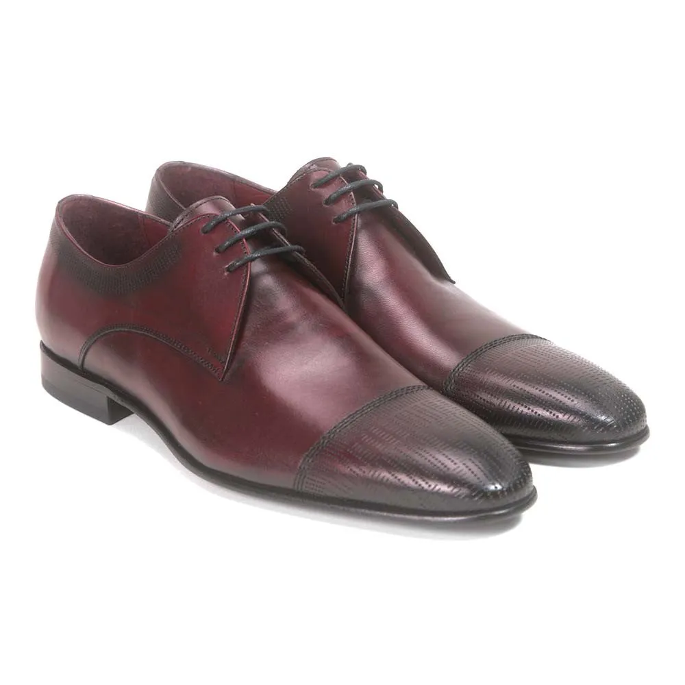 Golden Pass Men's Burgundy Cap Toe Leather Sole Oxfords Dress Shoes