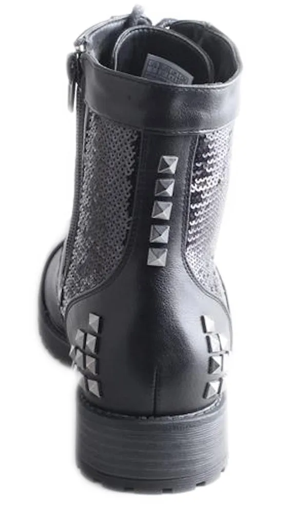 Gotta Flurt Women's Swag II Black Sequin Combat Dance Boot