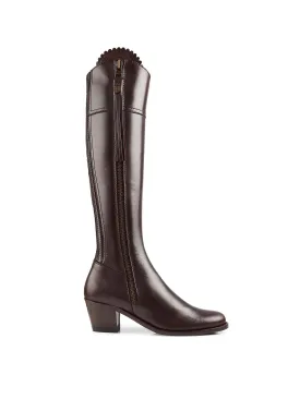 Heeled Regina (Narrow Fit) - Mahogany Leather