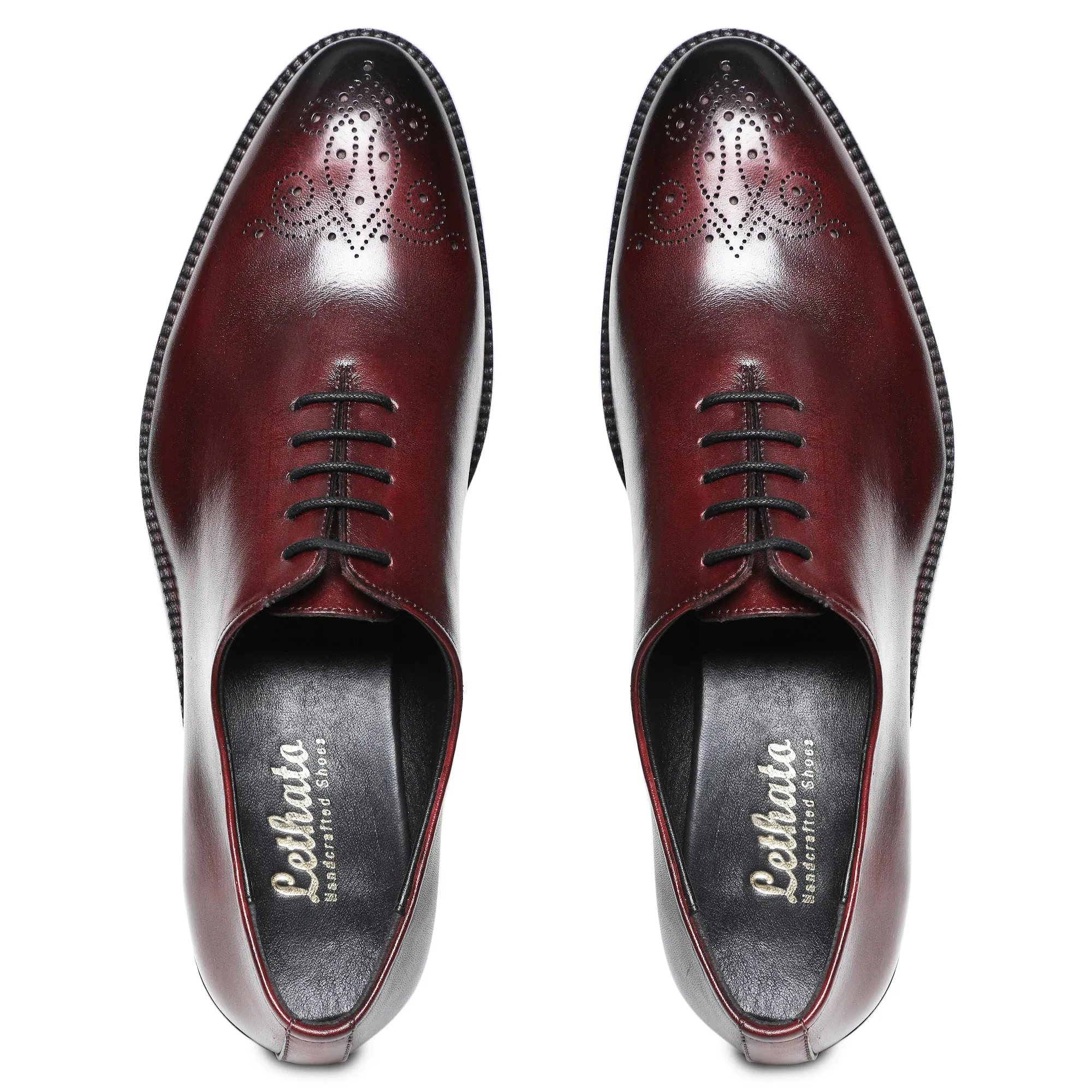 Medallion Toe Oxford- Wine Red