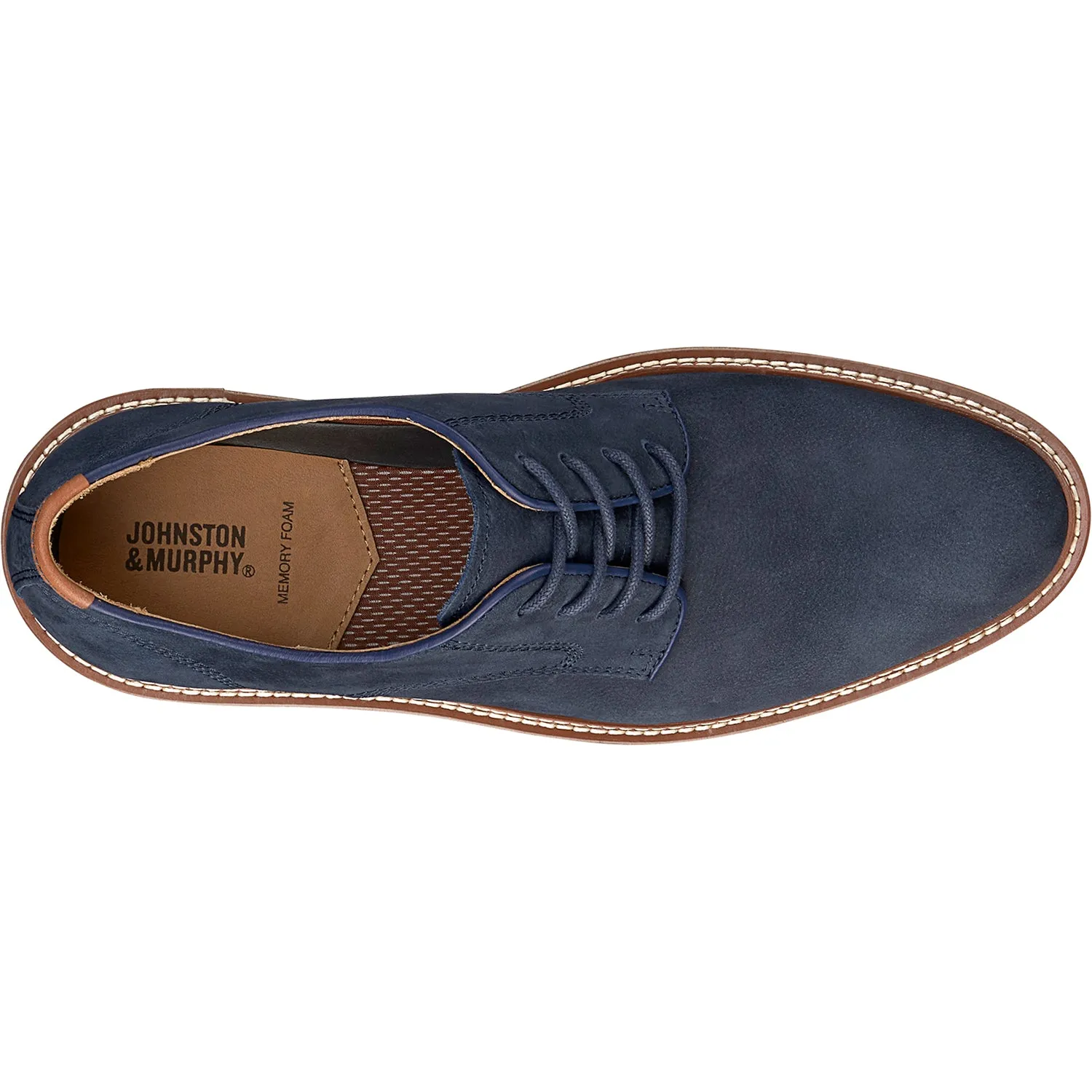 Men's Johnston & Murphy Upton Plain Toe Navy Nubuck