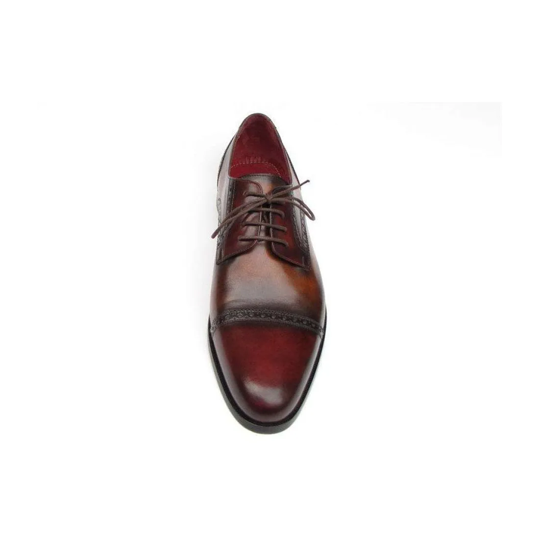 Paul Parkman Handmade Designer Shoes Men's Handmade Designer Shoes Derby Burgundy Tobacco Red Oxfords (PM5212)