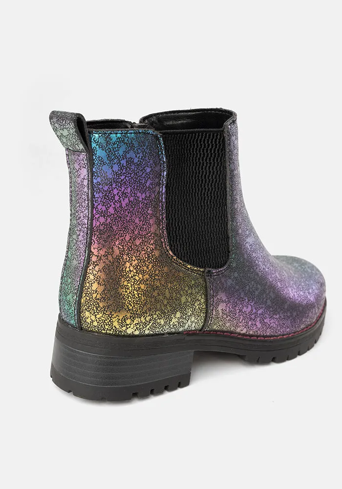 Rainbow Sparkle Chelsea Boots