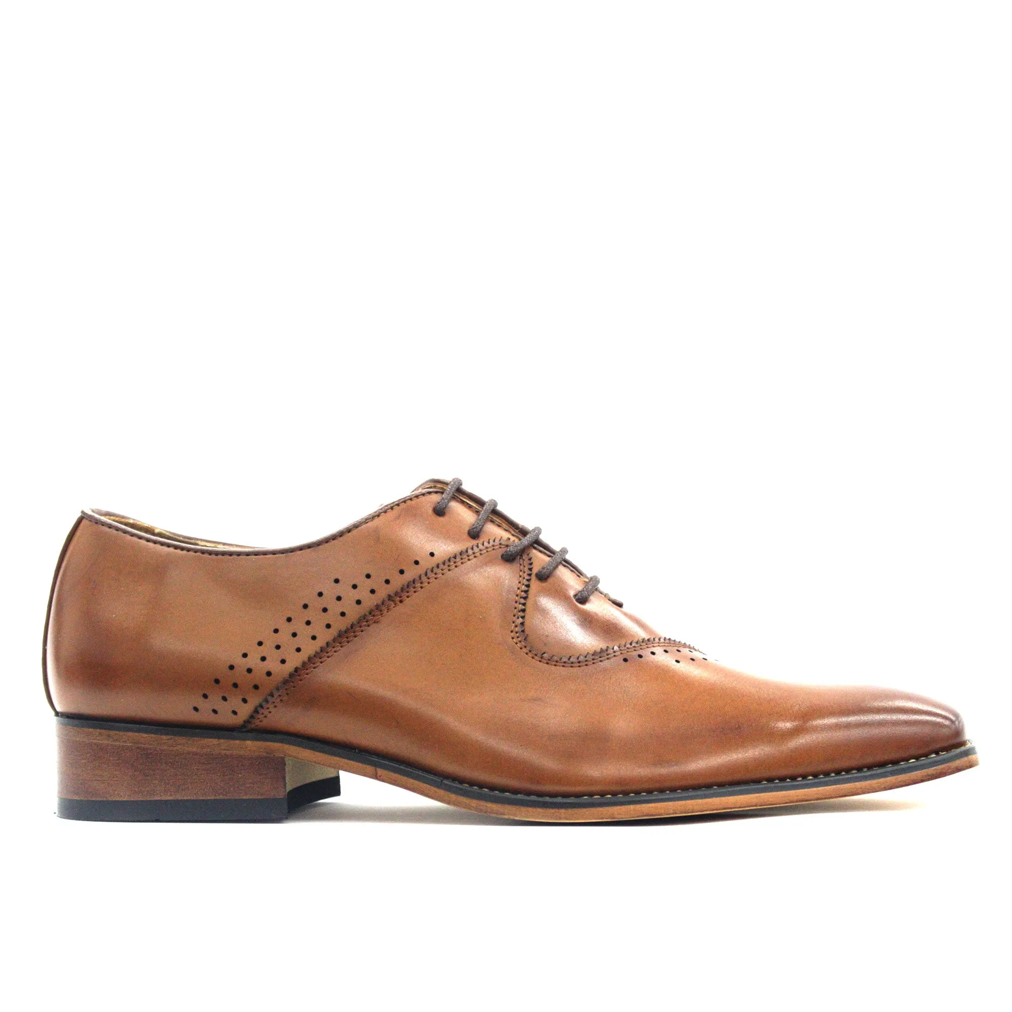 ROMA RIO,PLAIN TOE-LACE UP-SHOES-5610-TAN/BROWN