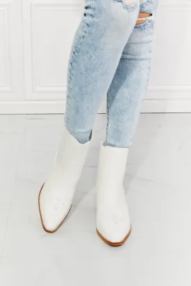 Stacked Heel Chelsea Boot in White