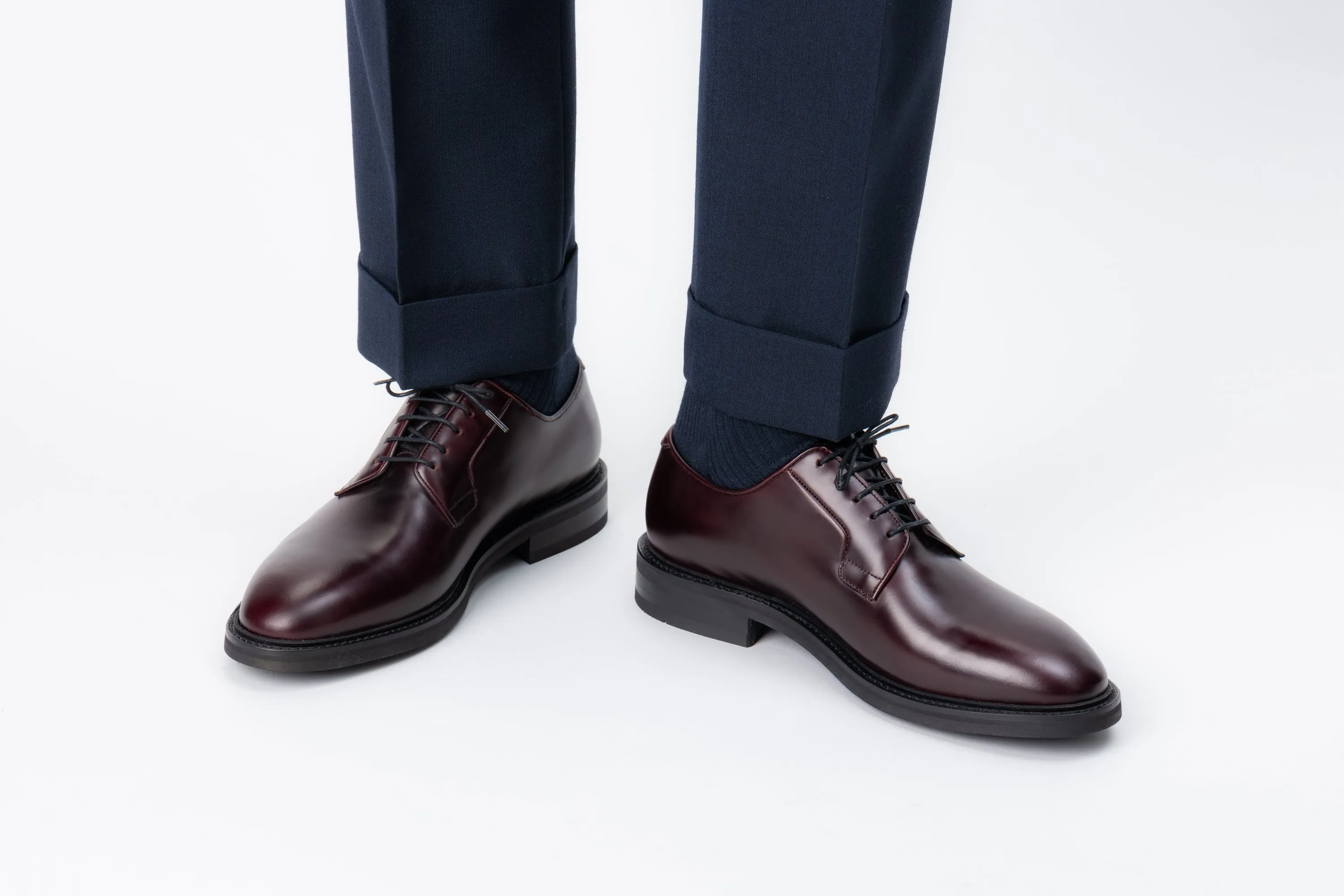 The Plain Toe Blucher - Burgundy Calf