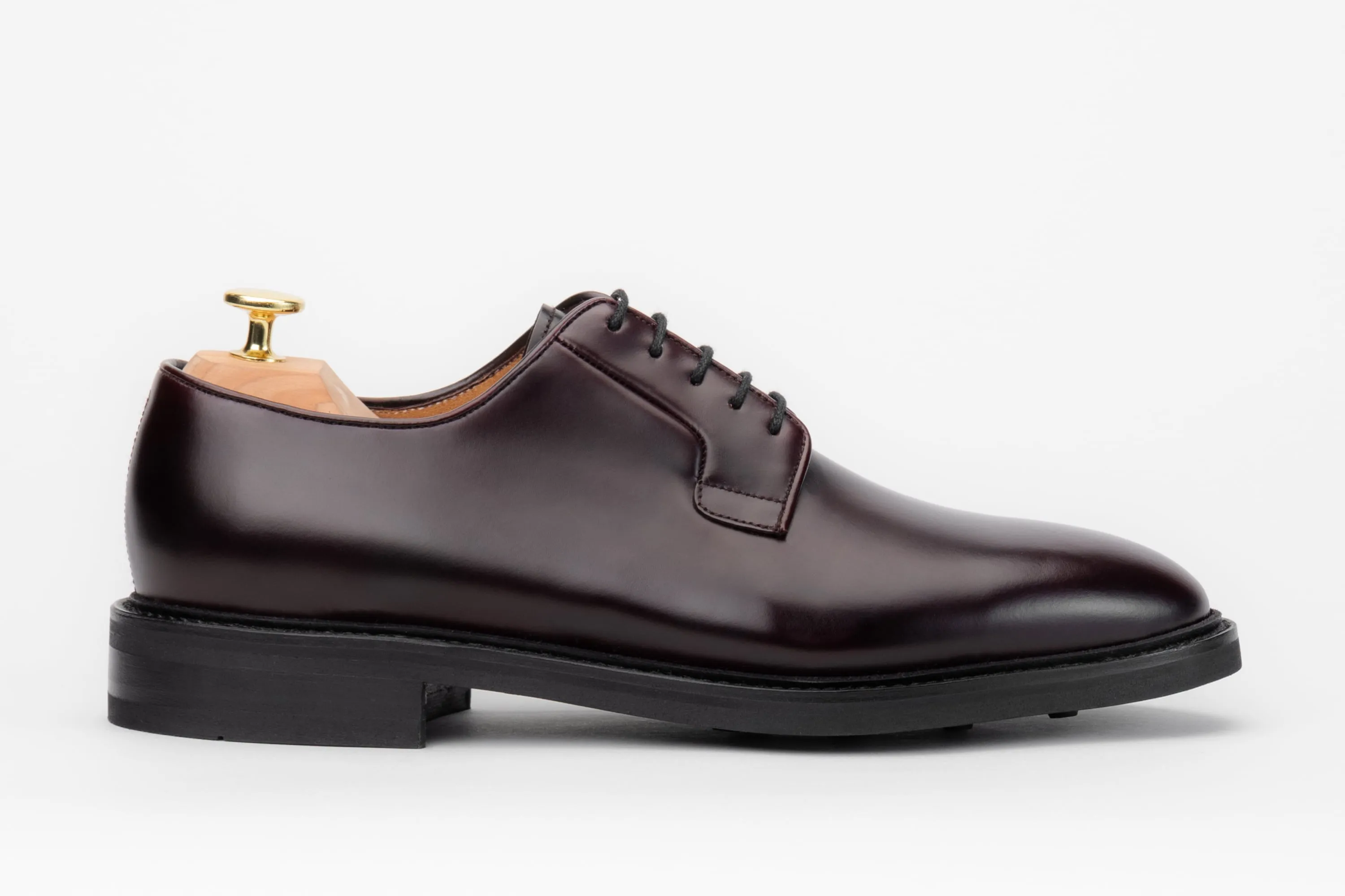 The Plain Toe Blucher - Burgundy Calf