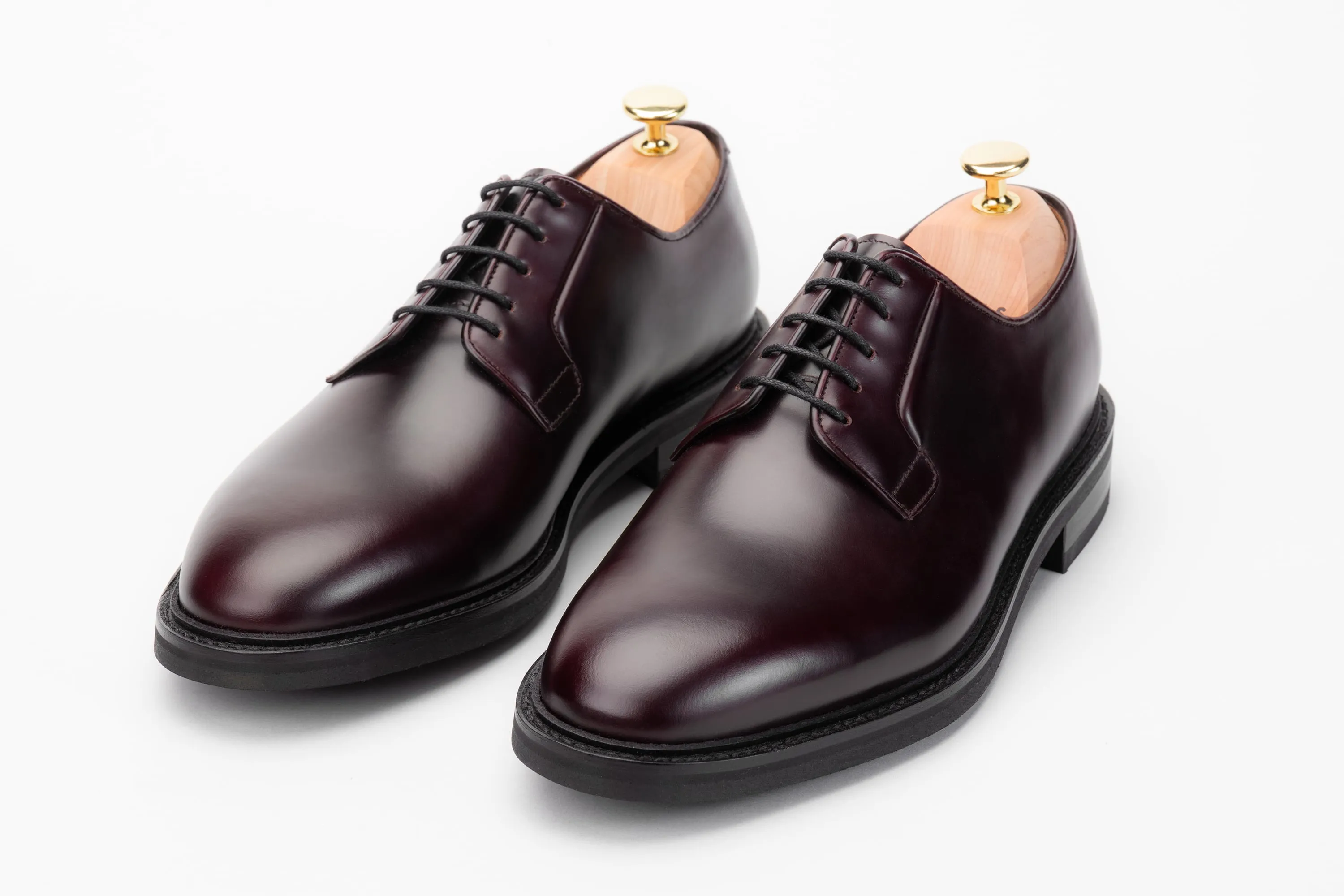 The Plain Toe Blucher - Burgundy Calf