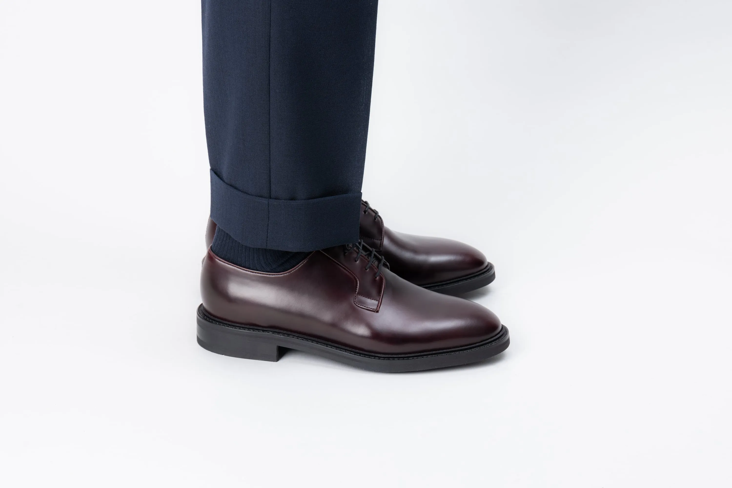 The Plain Toe Blucher - Burgundy Calf