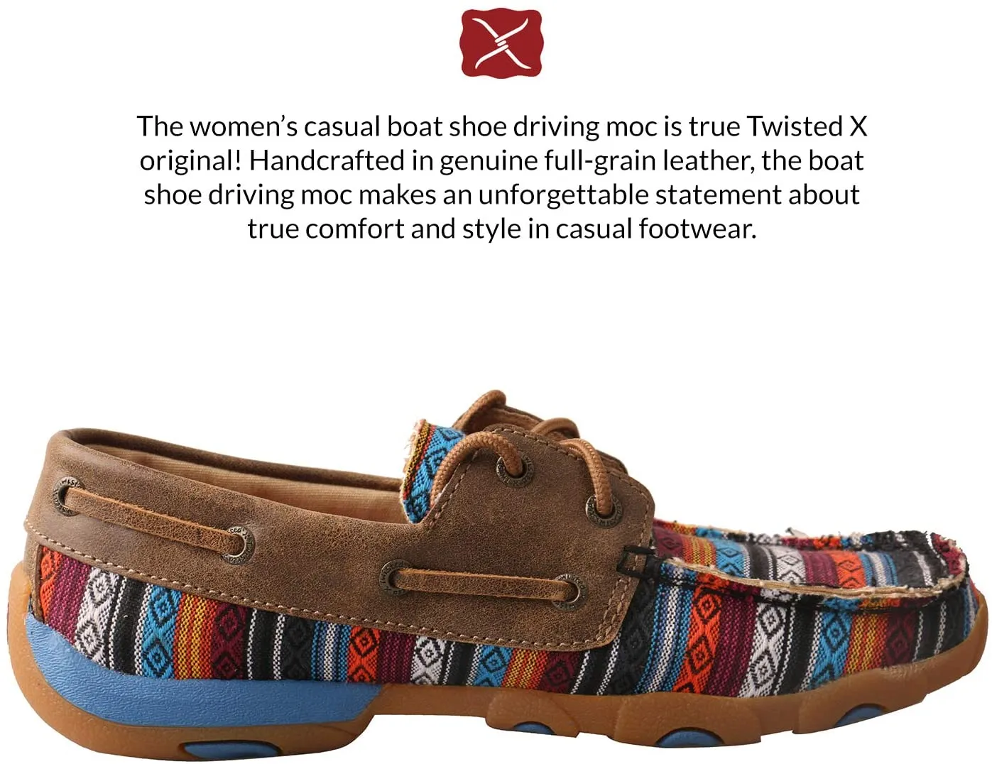 Twisted X Women's Boat Shoe Driving Moc with CellStretch, Bomber/Khaki, 6(M)