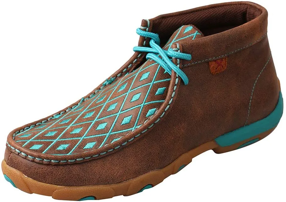 Twisted X Women's Boat Shoe Driving Moc with CellStretch, Bomber/Khaki, 6(M)