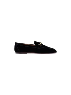 Velvet Suede Metal Loafers