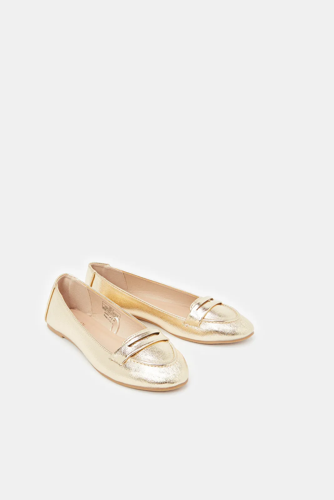 Women Gold Loafer