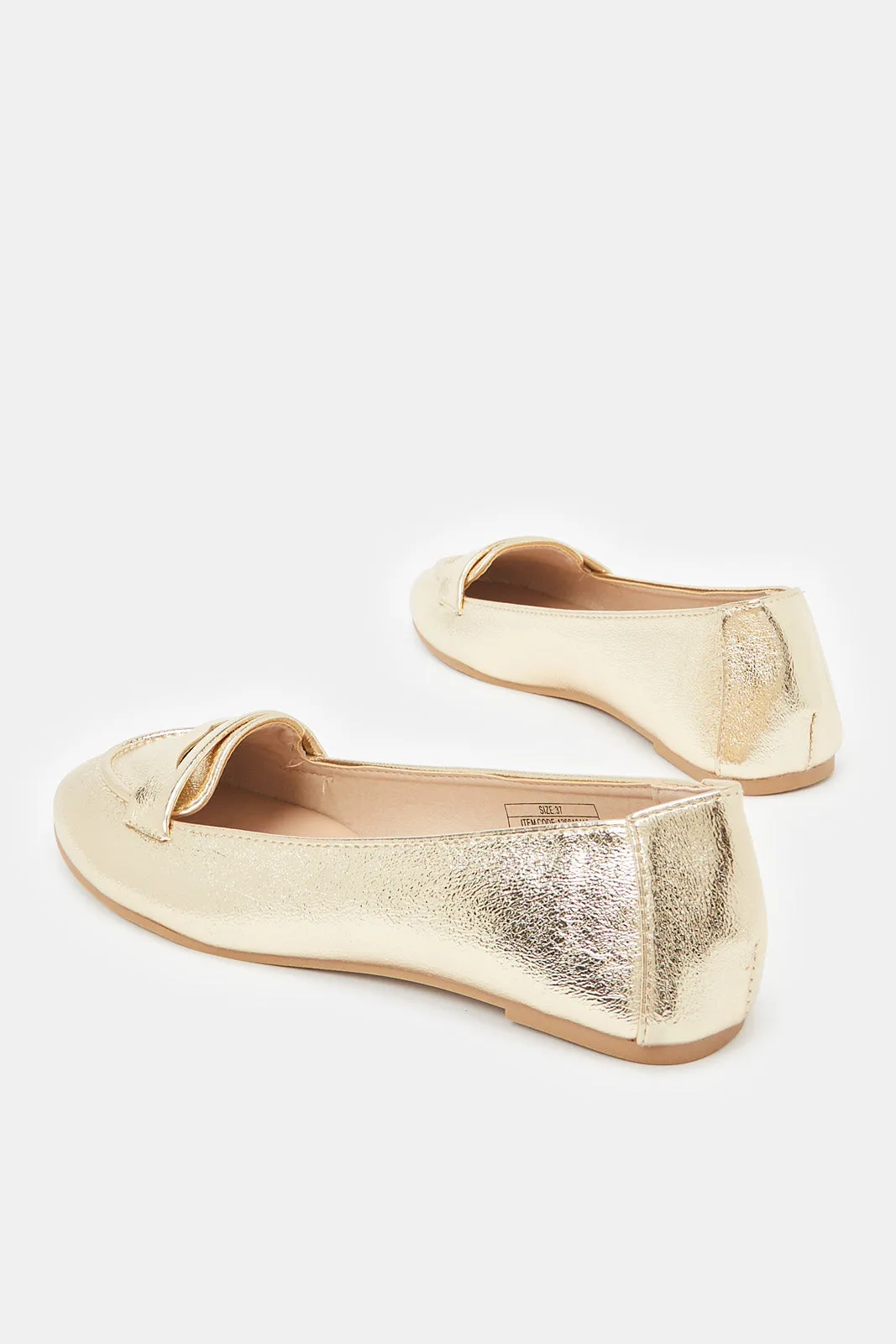 Women Gold Loafer